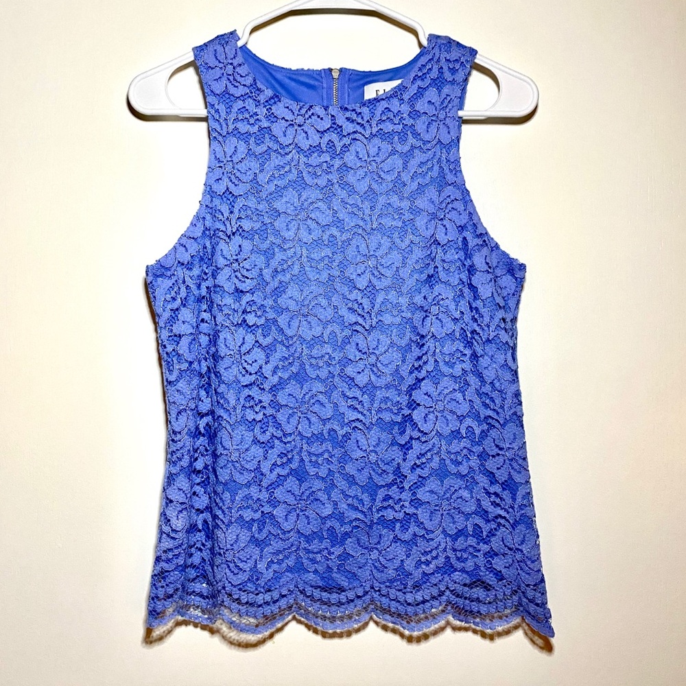 Elle blue lace sleeveless top